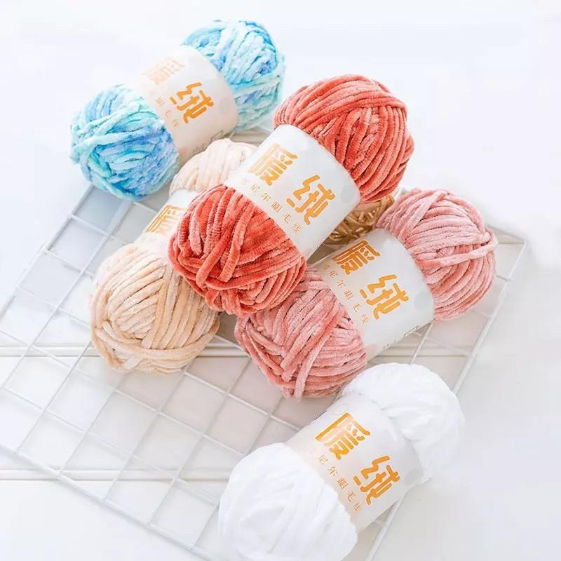 🧶Len nhung Chenille mềm mại cuộn 100g🧶🧶