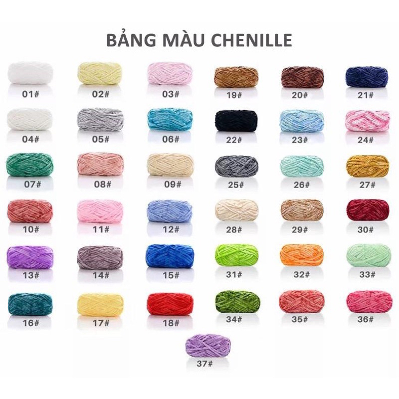 🧶Len nhung Chenille mềm mại cuộn 100g🧶🧶