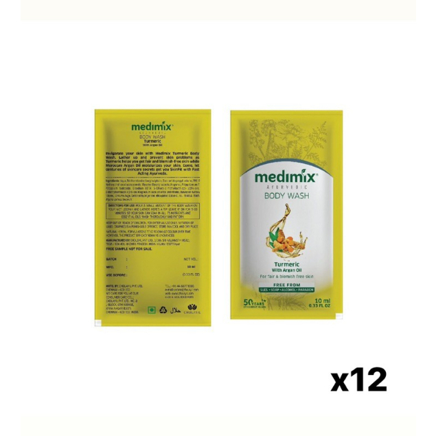 Set 12 Sữa Tắm Medimix Nghệ & dầu Argan 10ml/gói