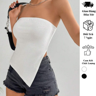 Áo ống thun nữ kiểu xẻ tà JUNE.SG áo ống cúp ngực xẻ tà nữ áo xẻ tà áo ống form dài xẻ tà D031