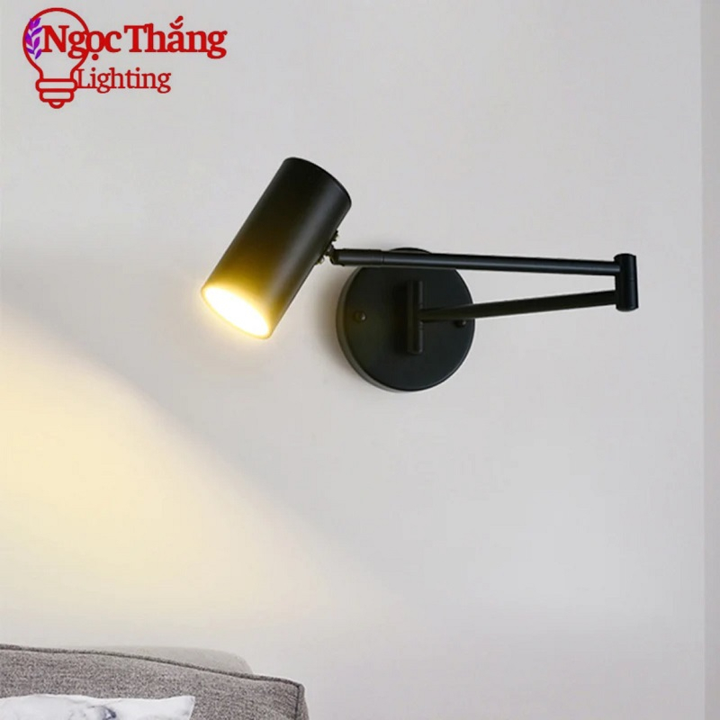 Đèn đọc sách treo tường gấp khúc khớp điều chỉnh linh hoạt trang trí phòng ngủ Led 5W 220V PT9082 Ngọc Thắng