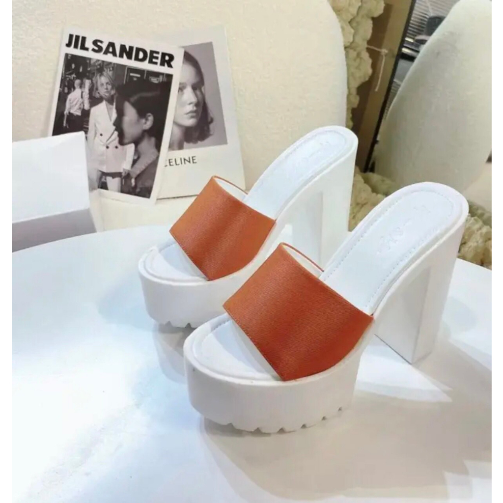 Dép cao gót 10cm quai vải