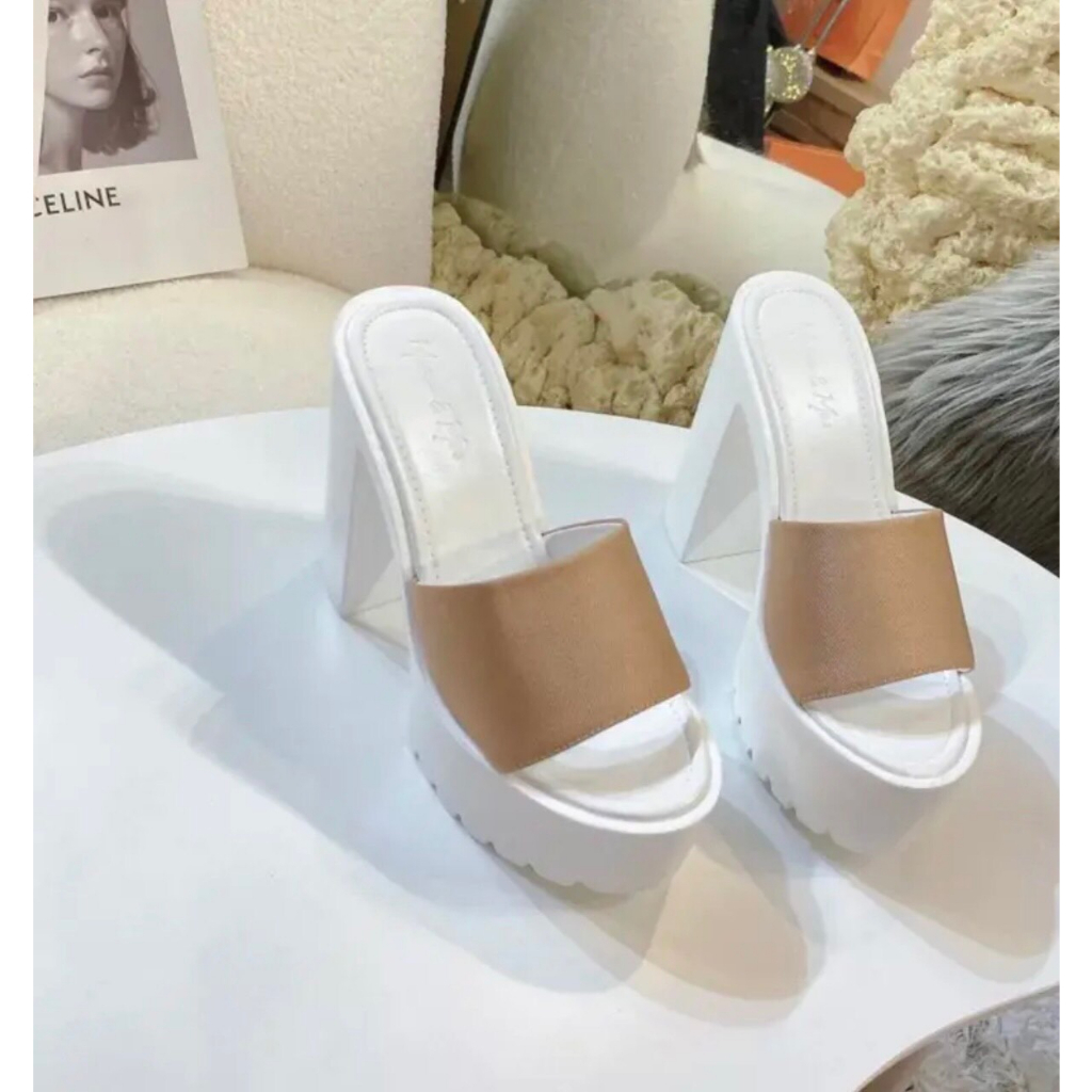 Dép cao gót 10cm quai vải