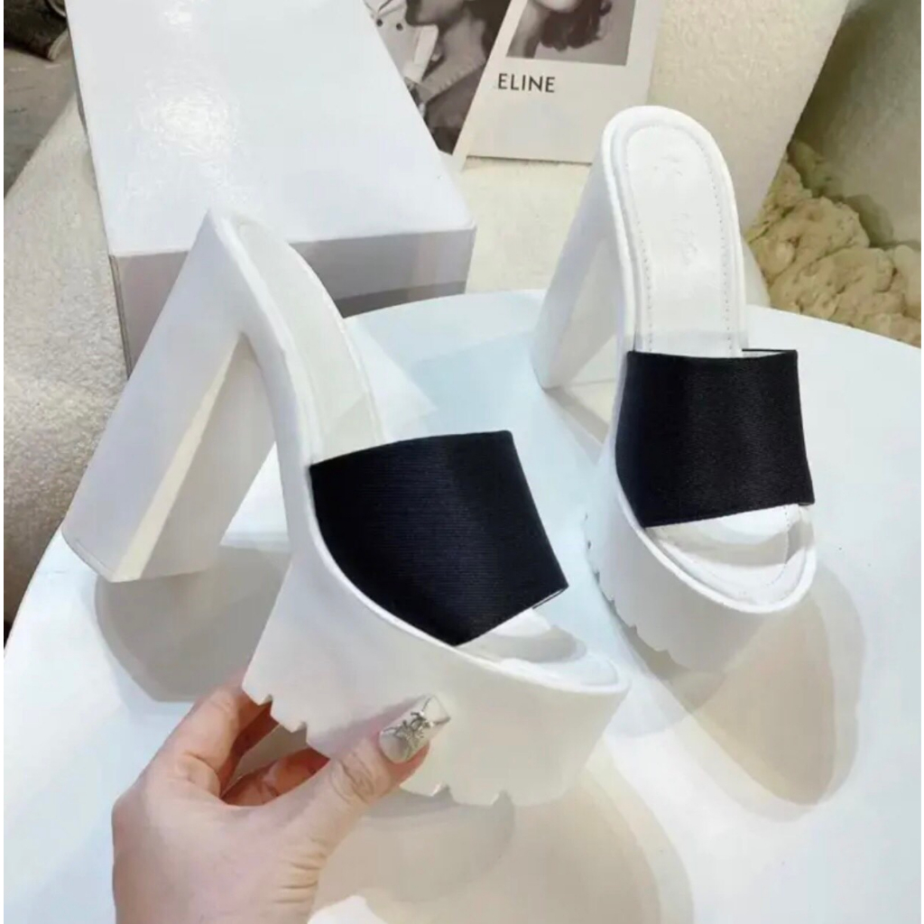 Dép cao gót 10cm quai vải