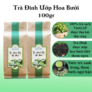 Trà Đinh Ướp Hoa Bưởi 100gr - Trà Đinh Tân Cương Ướp Hoa Bưởi Chính Hãng Tân Cương Xanh -Trà Hoa Bưởi Thanh Nhiệt Cơ Thể