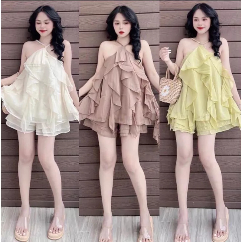 Sét bộ tua dua chất liệu voan tơ ánh kim siêu hót