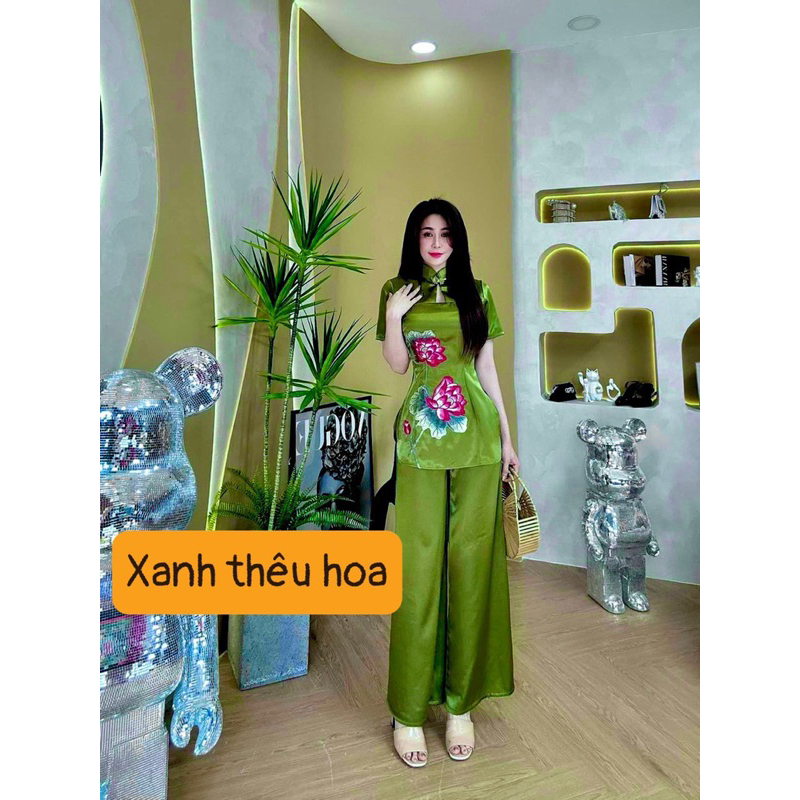 Sét lam đi chùa thêu bigsize 55kg-95kg 🌸🌸🌸
