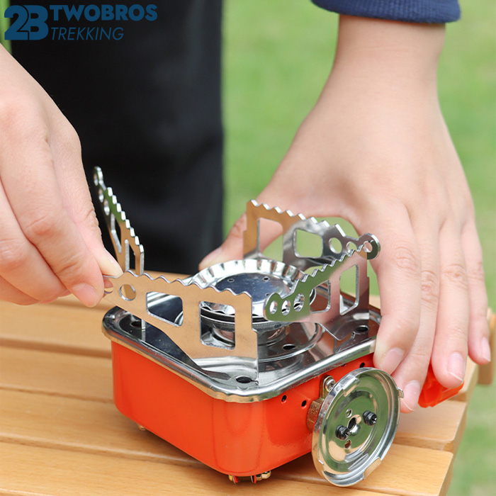 Bếp Ga Mini gấp gọn mang đi du lịch, cắm trại dã ngoại Bếp nướng quân đội gấp gọn ngoài trời tiện lợi | BigBuy360 - bigbuy360.vn