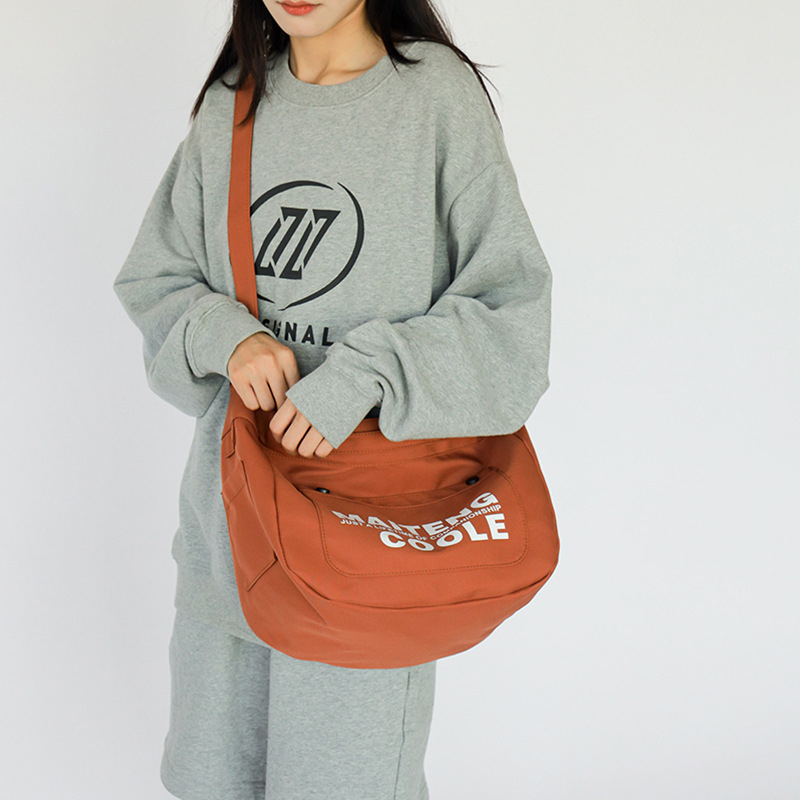 Túi Đeo Chéo Canvas In hoạ tiết  Thời Trang Cho Nam và Nữ Phong Cách Hàn Quốc