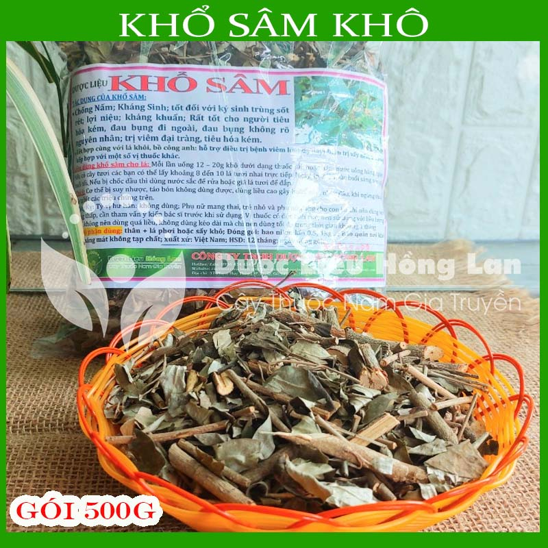 Thảo dược KHỔ SÂM khô sạch đóng gói 500gram - congtyduoclieuhonglan