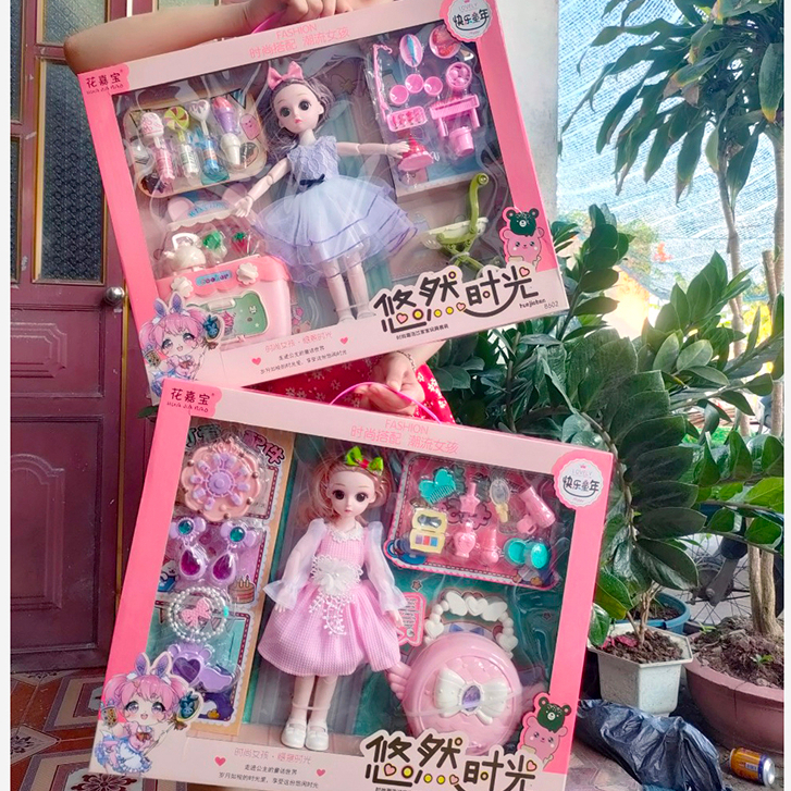 Búp bê tóc mây đồ chơi búp bê elsa đồ chơi búp bê thay váy cho bé gái 8062