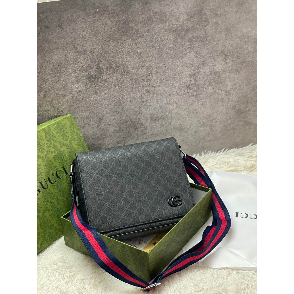 Túi đeo chéo nam unisex gucci messenger bản da thật fullbox