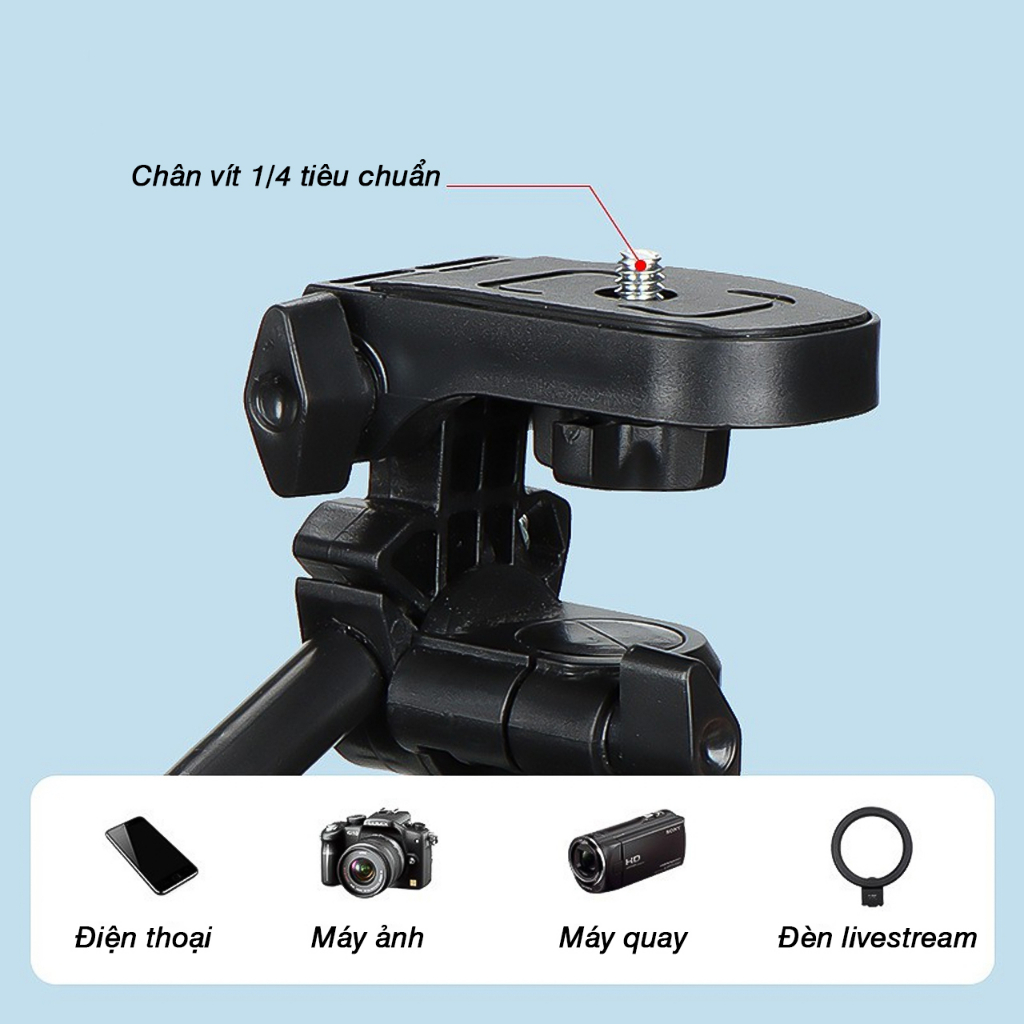 Gậy chụp hình tripod NEEPHO NP-8810 có remote, Túi đựng -  Cao 1.5m chịu tải 3kg