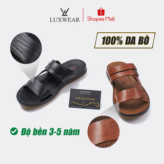  Dép da nam cao cấp LuxWear da bò bảo hành 2 năm phù hợp với nhiều lứa tuổi  DB01 