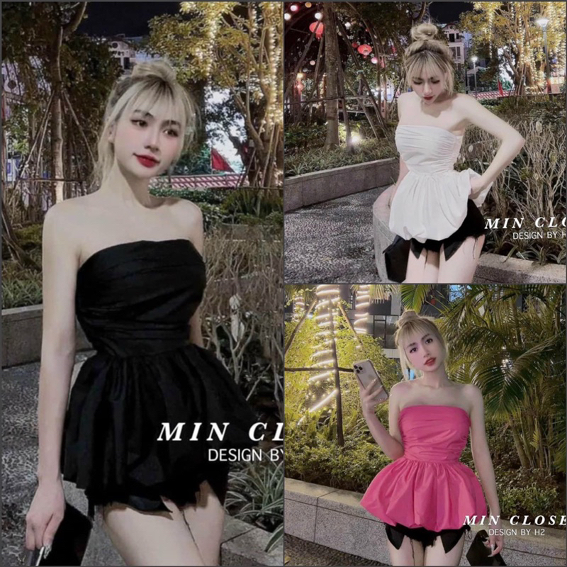 ÁO ỐNG CÚP NGỰC DÁNG BÍ PHỒNG DỄ THƯƠNG