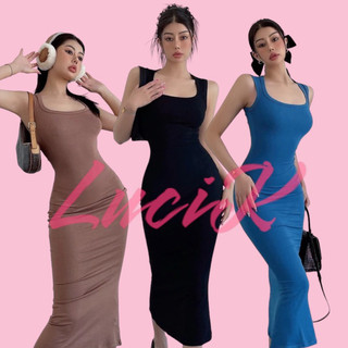 005(Có Bigsize) Đầm balo ôm body Lửng thun gân