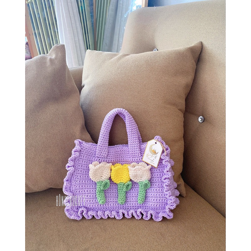 Túi len cầm tay hoa tulip 🌷🌷🌷 crochet/handmade xinh