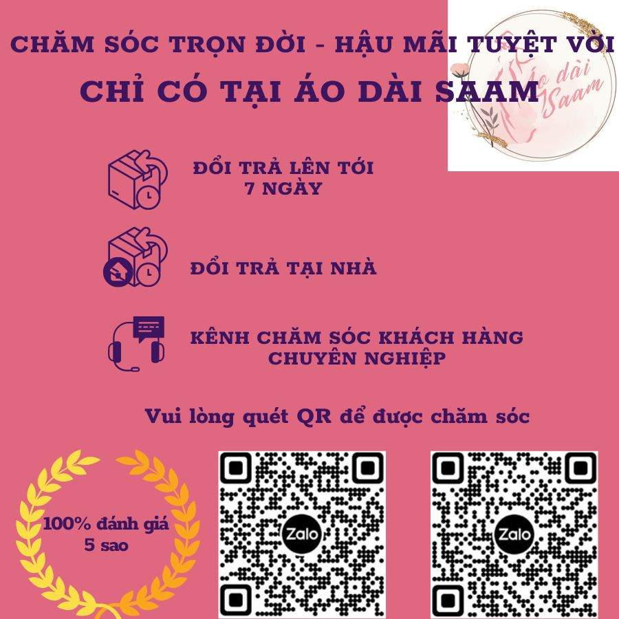 Áo dài hoa nhí xanh dương vai bồng tay lỡ form truyền thống tà dài tôn da nhẹ nhàng hot 2023 saam