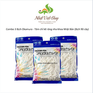 Combo 3 Gói Tăm Chỉ Kẽ Răng Okamura 734909 (90 cây)