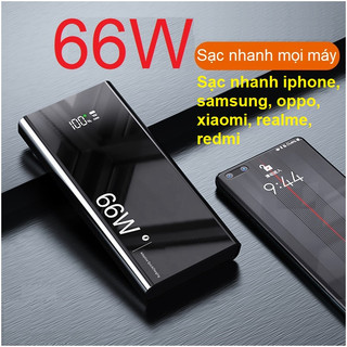 Sạc dự phòng siêu nhanh 20000mAh 66W,cổng Type-C sạc nhanh 2 chiều, đèn pin tích hợp tiện dụng