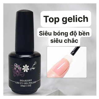 base top, cứng móng Gelish đen, bộ 3 hoa hồng đen