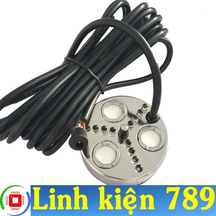 Động cơ phun sương SIÊU ÂM 24VDC 3 vòi 3 mắt 12 LED 3 màng 16mm