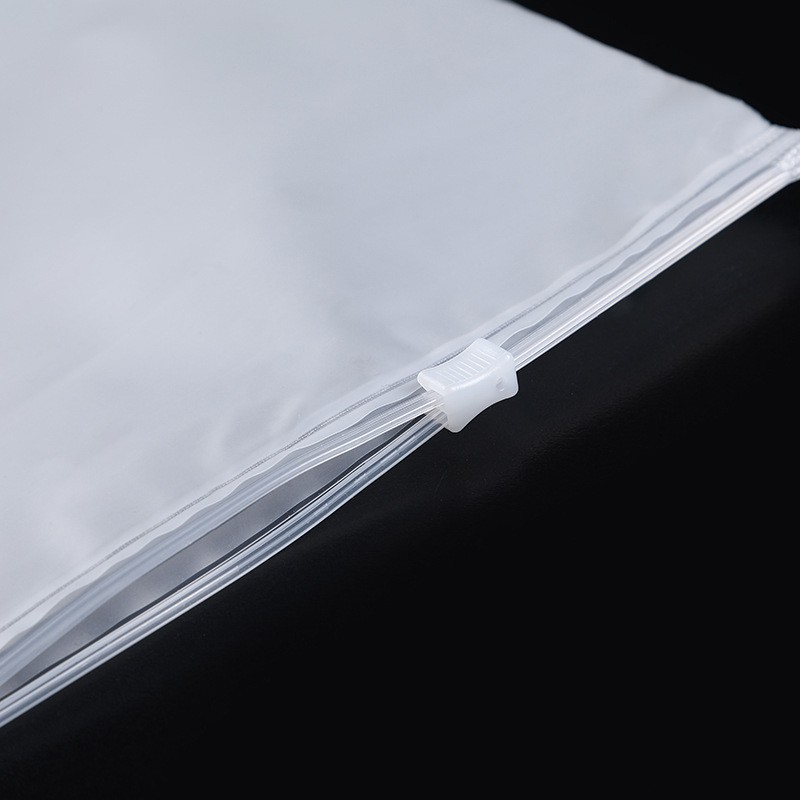 Túi zip lụa mờ màu trắng, túi đựng khóa kéo bảo quản quần áo, giày dép, mỹ phẩm chống bụi, chống thấm tiện dụng