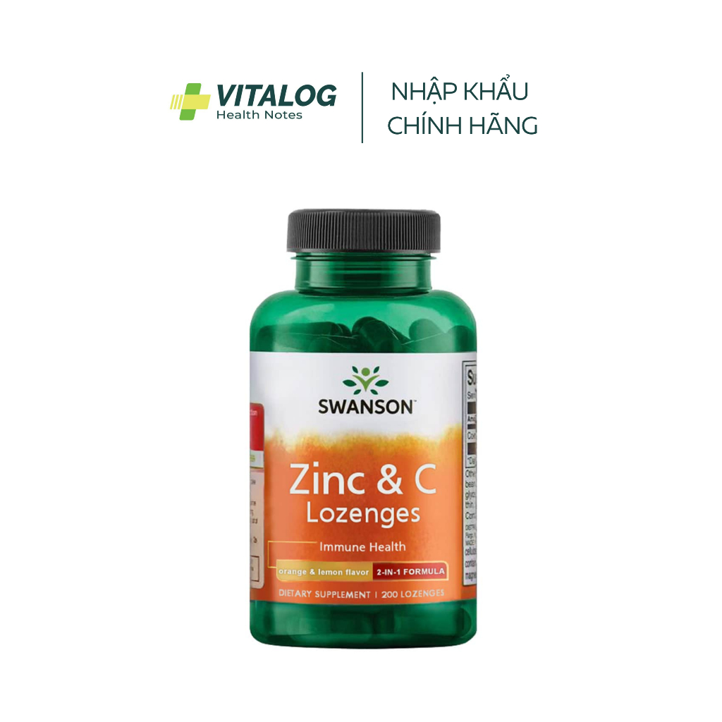 Viên ngậm Swanson Zinc & C Lozenges hộp 200 viên