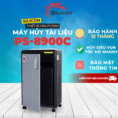 Máy hủy tài liệu nhập khẩu SILICON PS-8900C  - Công suất hủy 18 tờ/ 1 lần - Bảo hành 12 tháng