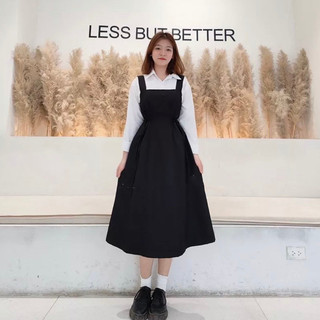 Váy Yếm Dáng Dài Xòe Khóa Sau Lưng Vintage Hàn Quốc M3049 - Lolla Fashion