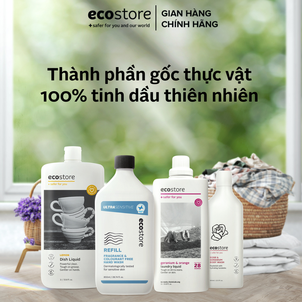 Nước rửa chén gốc thực vật ECOSTORE 500ml dưỡng ẩm - không khô da - Hương Chanh T.3.24