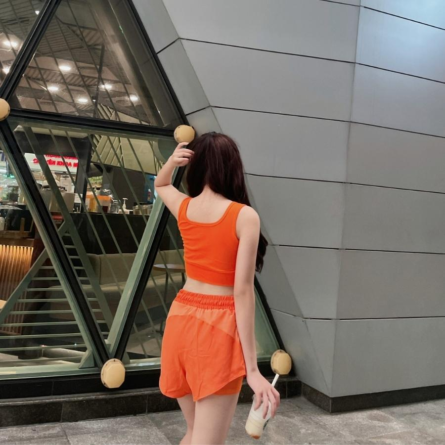 Quần short nữ tập  gym, yoga, chạy bộ 2 lớp trẻ trung lớp ngoài chất gió lớp trong chất vải thun lạnh mềm mịn thoáng mát