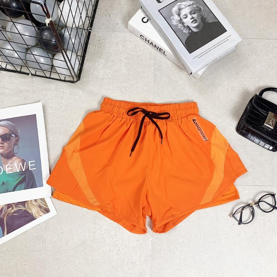 Quần short nữ tập  gym, yoga, chạy bộ 2 lớp trẻ trung lớp ngoài chất gió lớp trong chất vải thun lạnh mềm mịn thoáng mát