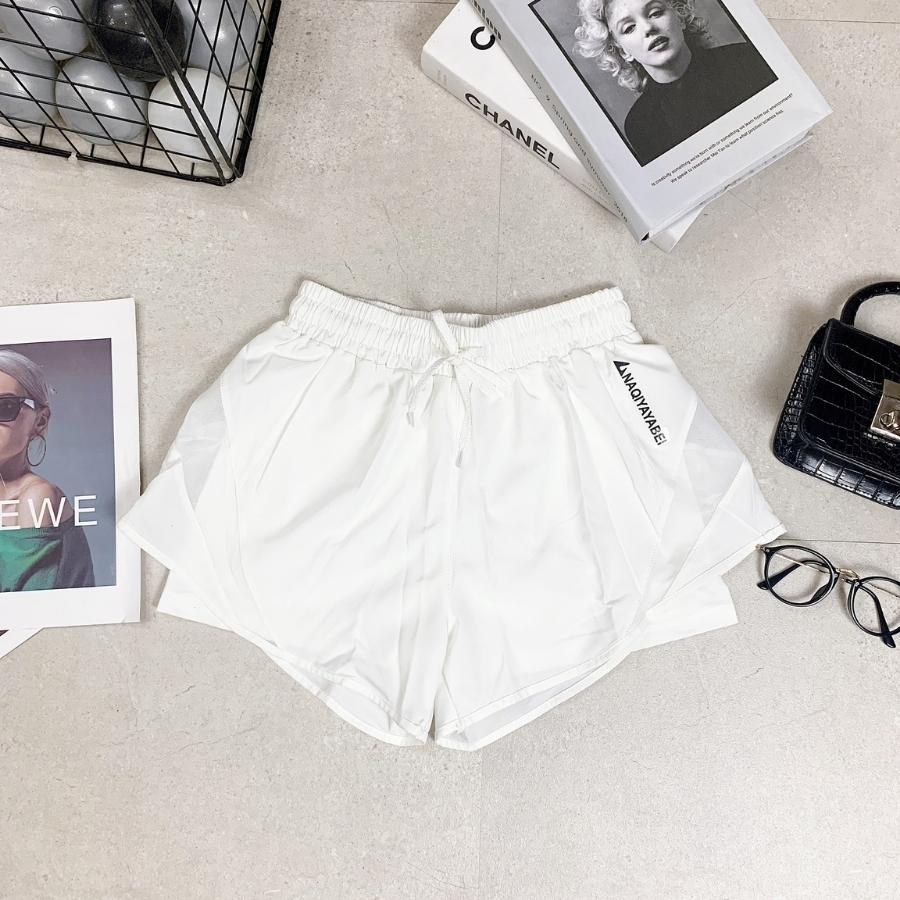 Quần short nữ tập  gym, yoga, chạy bộ 2 lớp trẻ trung lớp ngoài chất gió lớp trong chất vải thun lạnh mềm mịn thoáng mát