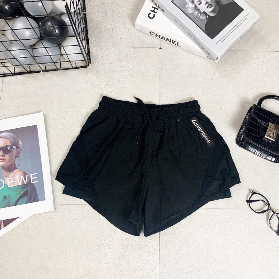 Quần short nữ tập  gym, yoga, chạy bộ 2 lớp trẻ trung lớp ngoài chất gió lớp trong chất vải thun lạnh mềm mịn thoáng mát