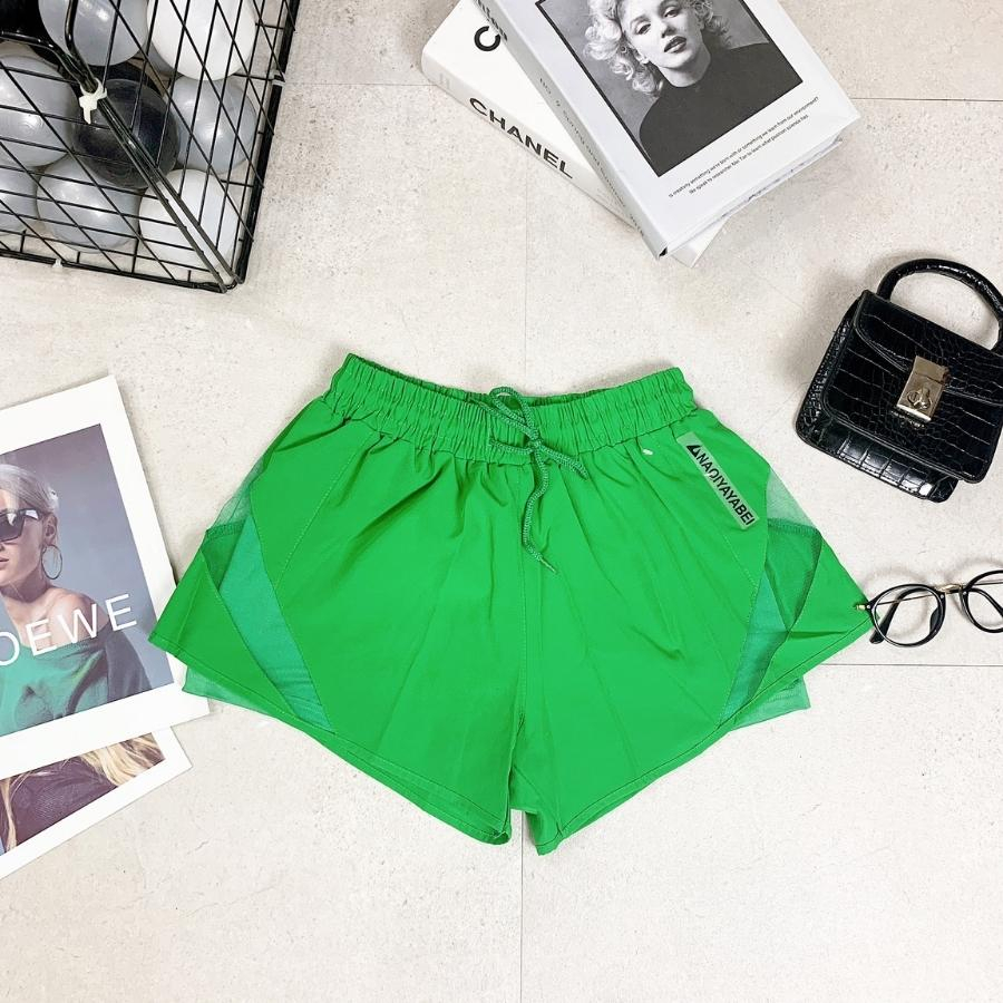 Quần short nữ tập  gym, yoga, chạy bộ 2 lớp trẻ trung lớp ngoài chất gió lớp trong chất vải thun lạnh mềm mịn thoáng mát