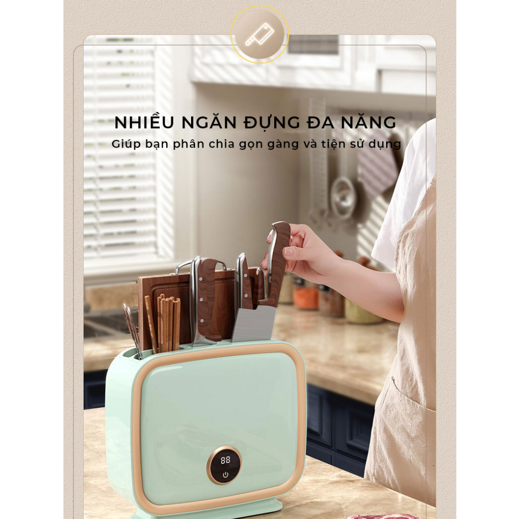 Máy Khử Khuẩn Dao Thớt, Máy Sấy Tiệt Trùng Dao Thớt Đũa Khử Khuẩn TIA UV