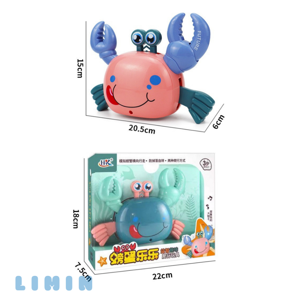 Đồ chơi trẻ em cua vui vẻ có đèn có nhạc, di chuyển ngộ nghĩnh cho bé yêu