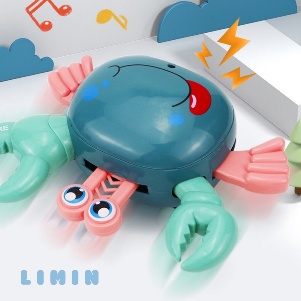 Đồ chơi trẻ em cua vui vẻ có đèn có nhạc, di chuyển ngộ nghĩnh cho bé yêu