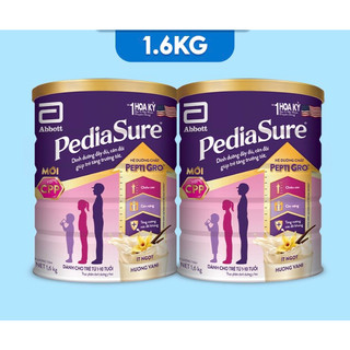 Combo 2 lon sữa Pediasure 1.6kg 1600g hương Vani