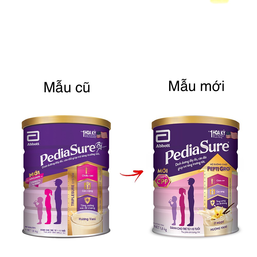 Sữa Pediasure mẫu mới 1.6kg 1600gr