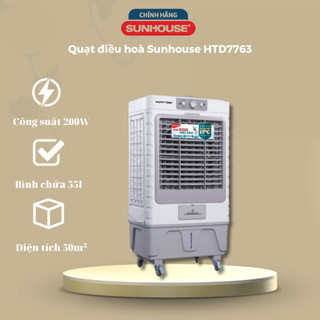 Quạt điều hoà Sunhouse Happytime SHD7763 200W 55L, máy làm mát không khí ngoài trời không gian rộng - Hàng trưng bày