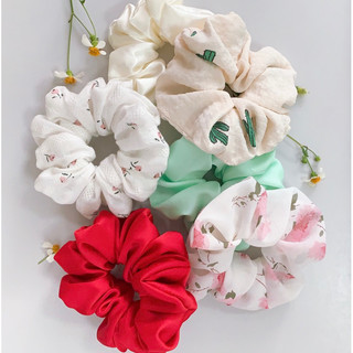 combo 6c (scrunchies handmade),dây buộc tóc, cặp nơ