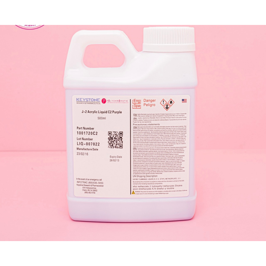 Lưu huỳnh Tím Liquid KEYTONE 500ml Đắp Bột, Làm Hoa - Lưu Huỳnh Tím, Dẻo, Lâu Khô - top nail