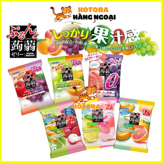 Thạch rau câu trái cây Orihiro Nhật Bản nhiều vị, đào, bưởi, cam, táo, dâu tây, nho, vải, chanh, dưa lưới, lê, xoài, dưa