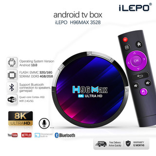 Android tivi box Ram 4G Rom 32 android 13.0 bluetooth 5.0 băng tần wifi kép Chip 3528 bảo hành 1 năm H96MAX 3528 tv box