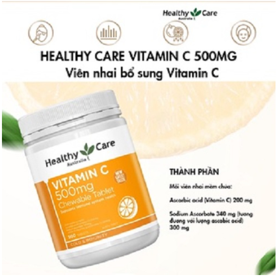 Viên nhai Vitamin C Healthy Care 500v date 2025