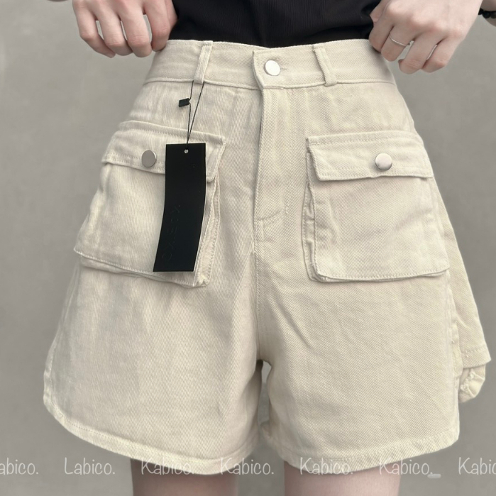 Quần short KABICO nữ túi hộp tôn dáng, quần short jean cạp cao phong cách_C33 | BigBuy360 - bigbuy360.vn