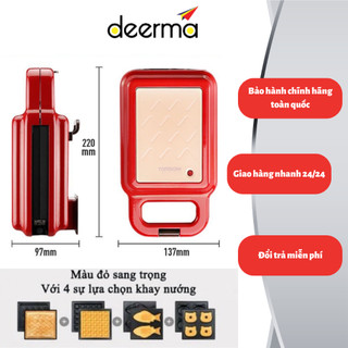 Máy Kẹp Nướng Bánh Mỳ Sandwich, Nướng Thịt TORSOM đầy đủ 4 khay, Deerma DEM- NP306, Bảo hành 12 tháng