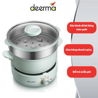 Nồi lẩu điện đa năng mini bear b25z1/b25b2 kèm xửng hấp, chảo chống dính